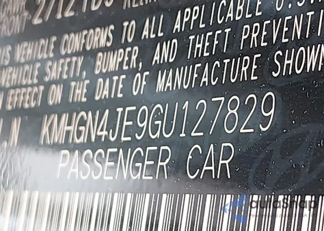 2016 Hyundai Genesis 3.8 from USA, damaged, VIN KMHGN4JE9GU127829